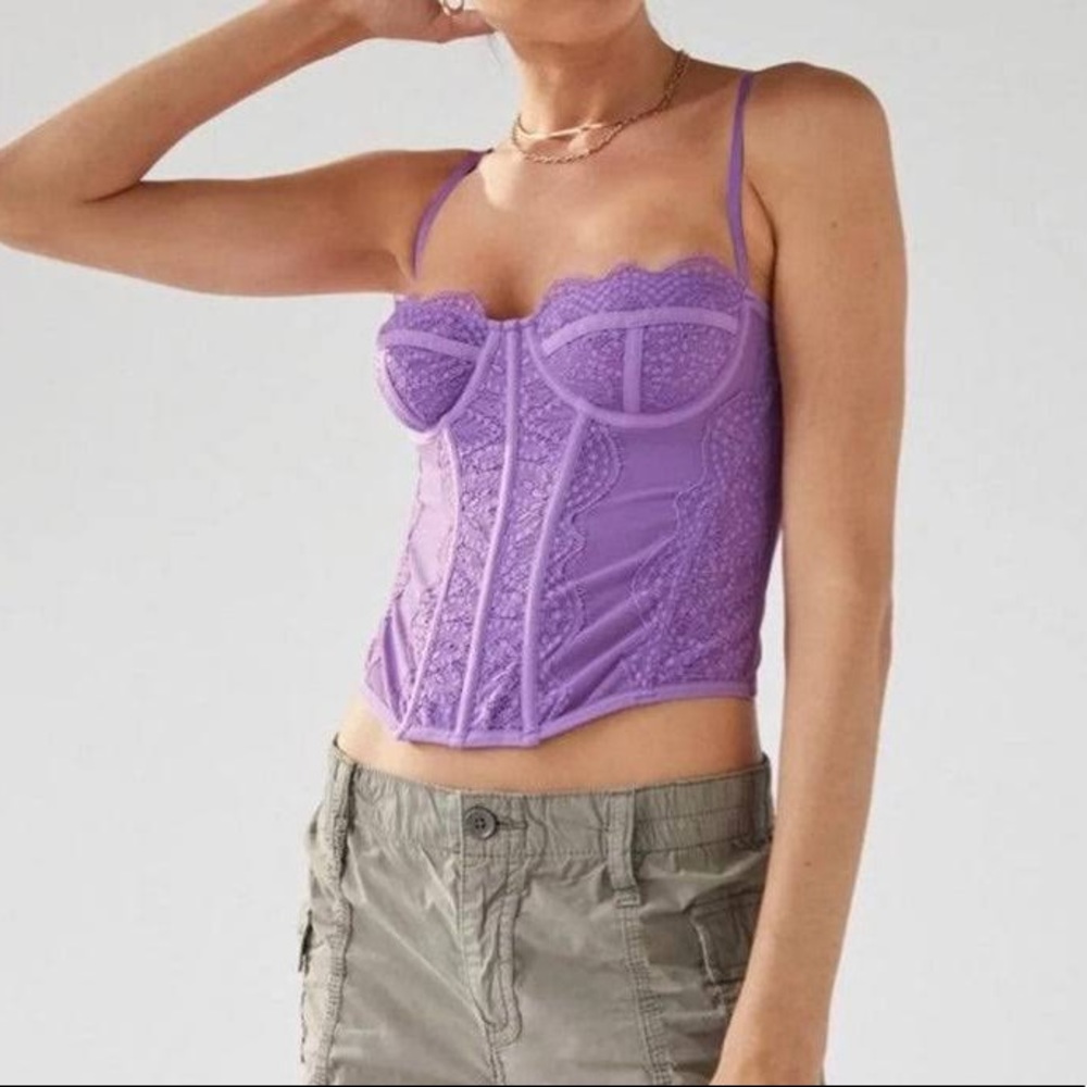 Urban Outfitters Out From Under Modern Love Corset - Small - Purple